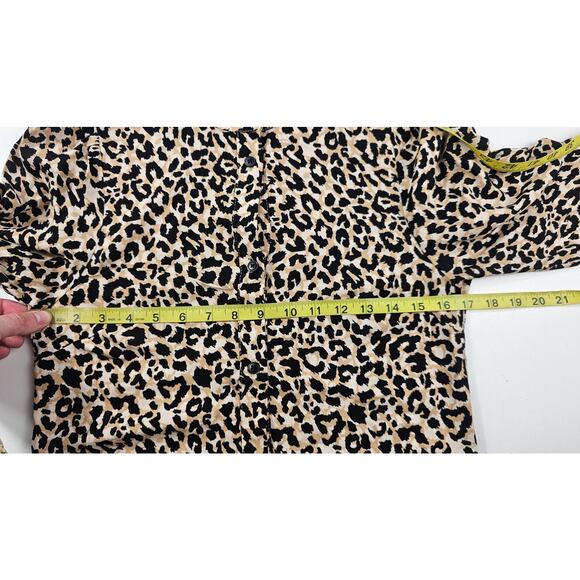 ASOS DESIGN button through tiered smock maxi dress leopard print sz 2 US modest - Picture 9 of 10